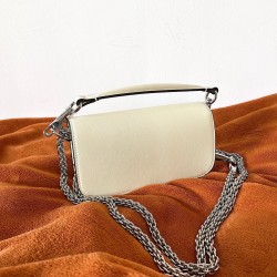 Valentino Loco Small Shoulder White Bag with Crystals Logo 979