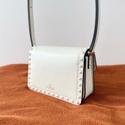 Valentino Rockstud23 Small Shoulder Bag in White Calfskin 017