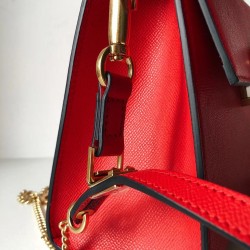 Valentino Small Vsling Handbag In Red Grainy Calfskin 052