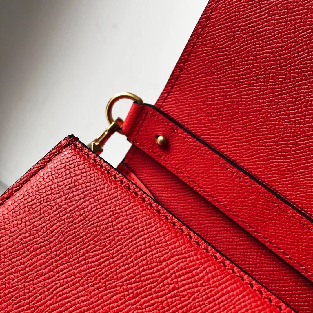 Valentino Small Vsling Handbag In Red Grainy Calfskin 052