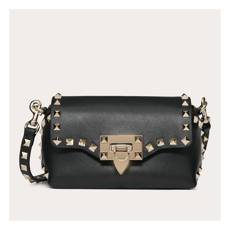 Valentino Mini Rockstud Crossbody Bag In Black Calfskin 028