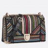 Dior Diorama Canvas Bag Embroidered With Multi-coloured Stripes 947