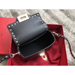 Valentino Mini Rockstud Crossbody Bag In Black Calfskin 028