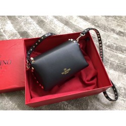 Valentino Mini Rockstud Crossbody Bag In Black Calfskin 028