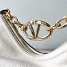 Valentino VLogo Moon Small Hobo Bag with Chain in White Leather 057