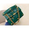 Valentino Roman Stud Chain Bag In Green Lambskin 107