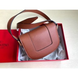 Valentino Small Supervee Crossbody Bag In Brown Leather 262