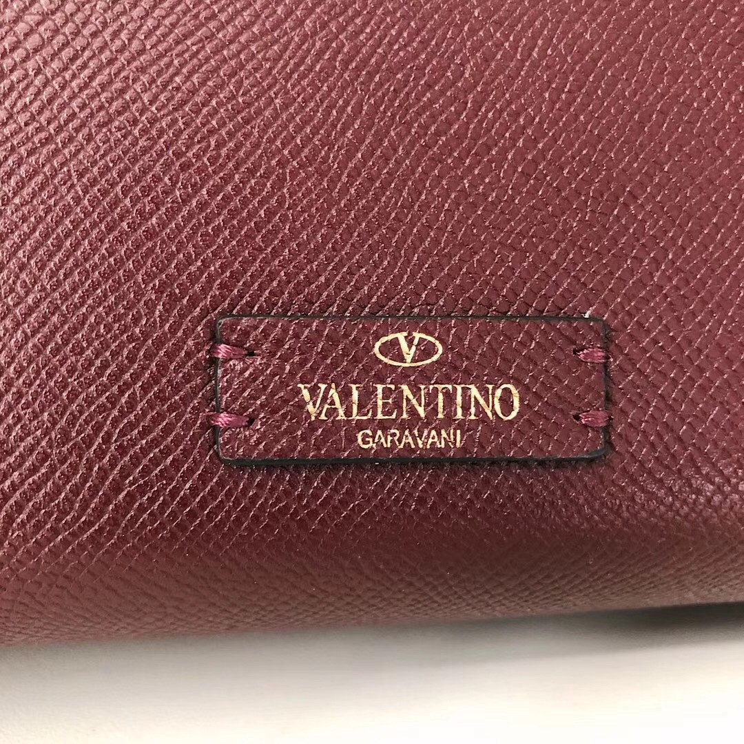 Valentino Vsling Handbag In Bordeaux Grainy Calfskin 103