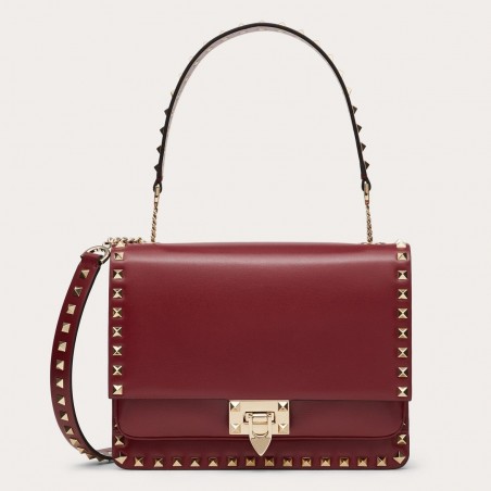 Valentino Rockstud Crossbody Bag In Red Calfskin  198