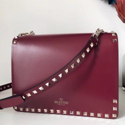 Valentino Rockstud Crossbody Bag In Red Calfskin  198