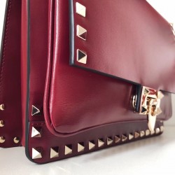 Valentino Rockstud Crossbody Bag In Red Calfskin  198