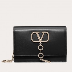 Valentino Vcase Small Chain Bag In Black Calfskin 234