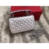 Valentino Rockstud Spike Small Bag In Silver Metallic Lambskin 760