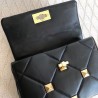 Valentino Medium Roman Stud Chain Bag In Black Nappa 850