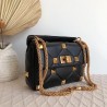 Valentino Medium Roman Stud Chain Bag In Black Nappa 850