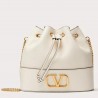 Valentino VLogo Signature Mini Bucket Bag in White Leather 003