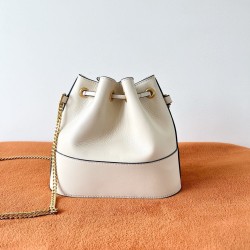 Valentino VLogo Signature Mini Bucket Bag in White Leather 003