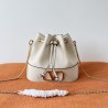 Valentino VLogo Signature Mini Bucket Bag in White Leather 003