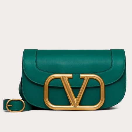 Valentino Supervee Crossbody Bag In Green Leather 574