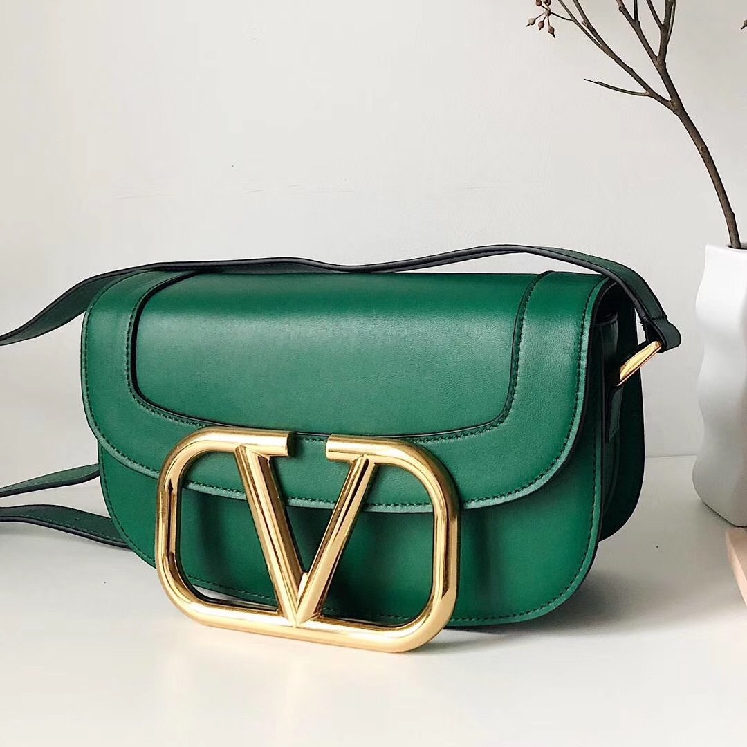 Valentino Supervee Crossbody Bag In Green Leather 574