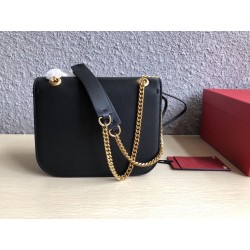 Valentino Small Vlock Shoulder Bag In Black Calfskin 613