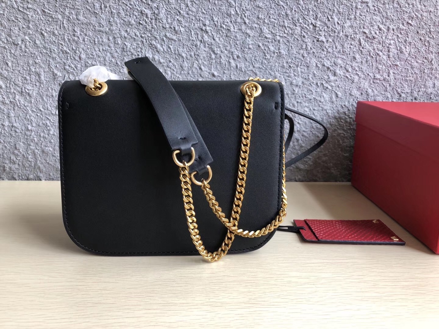 Valentino Small Vlock Shoulder Bag In Black Calfskin 613