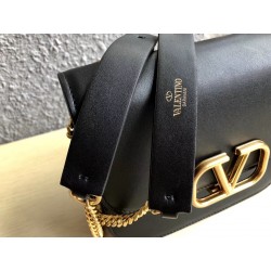 Valentino Small Vlock Shoulder Bag In Black Calfskin 613