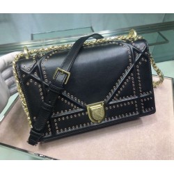 Dior Diorama Bag In Black Eyelets Lambskin 593