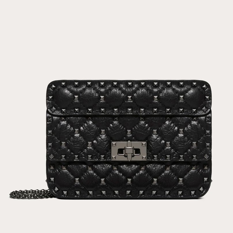 Valentino Rockstud Spike Small All Black Bag 645