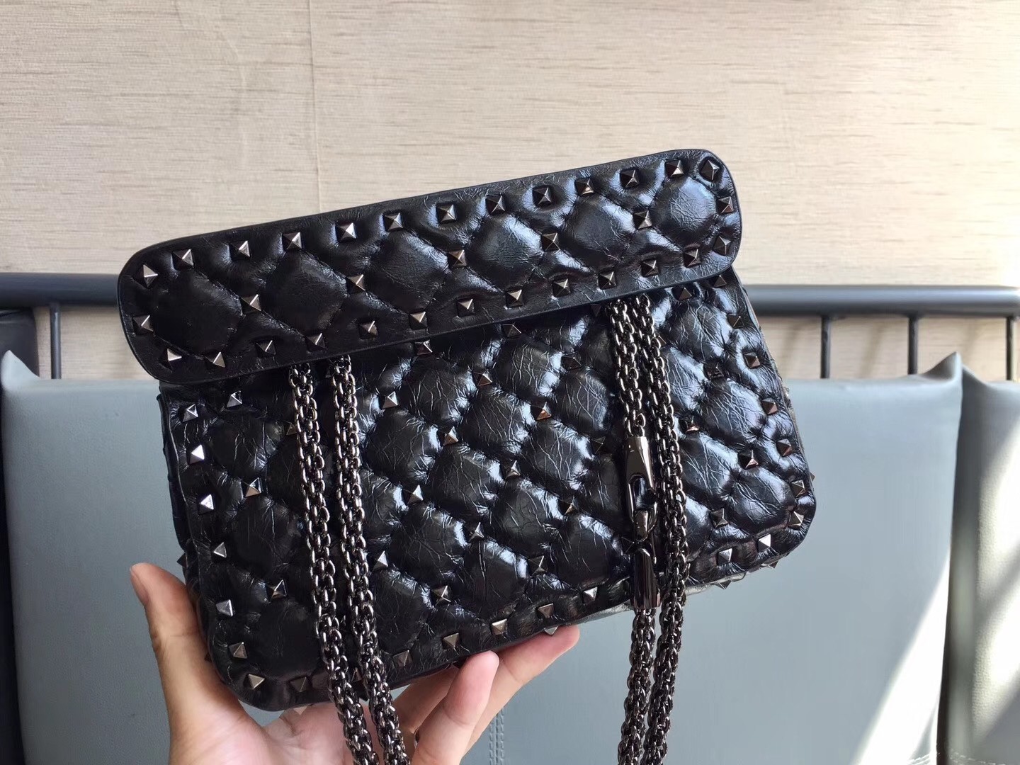 Valentino Rockstud Spike Small All Black Bag 645