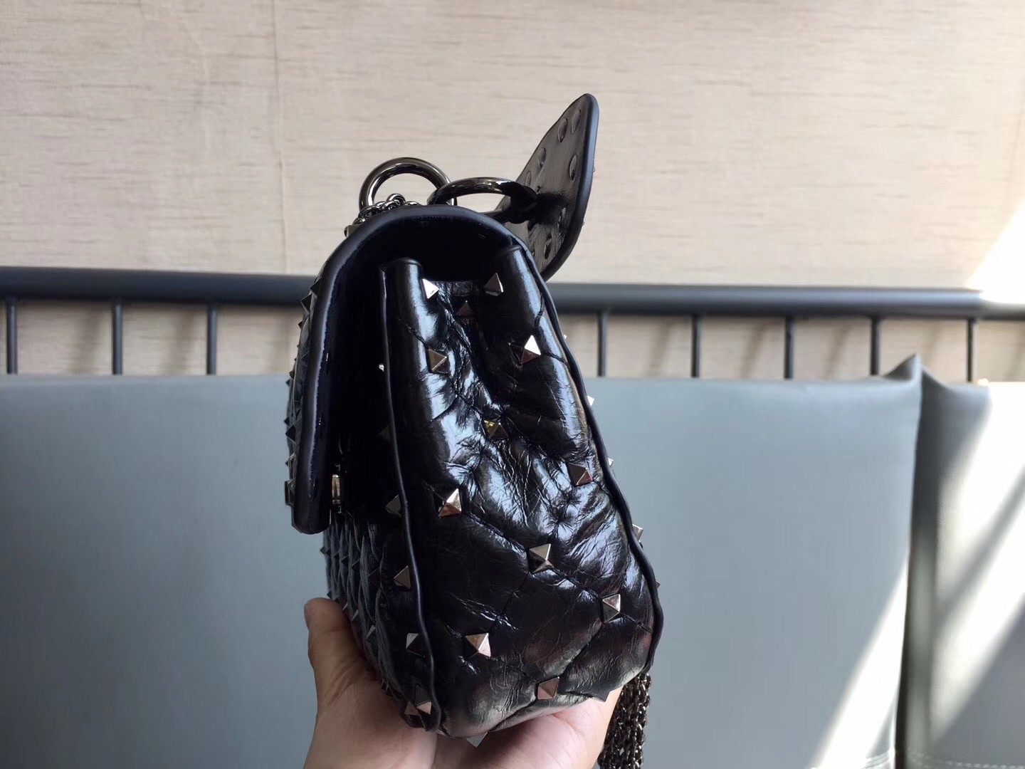 Valentino Rockstud Spike Small All Black Bag 645