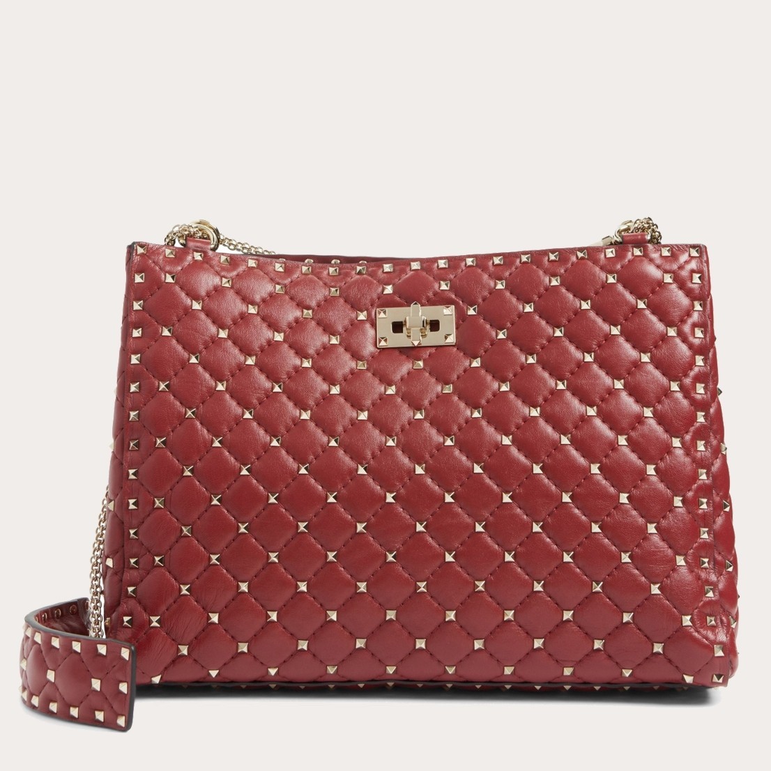 Valentino Red Rockstud Spike Tote Bag 678