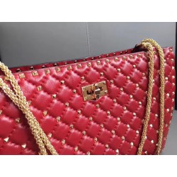 Valentino Red Rockstud Spike Tote Bag 678