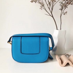 Valentino Small Supervee Crossbody Bag In Neon Blue Leather 946