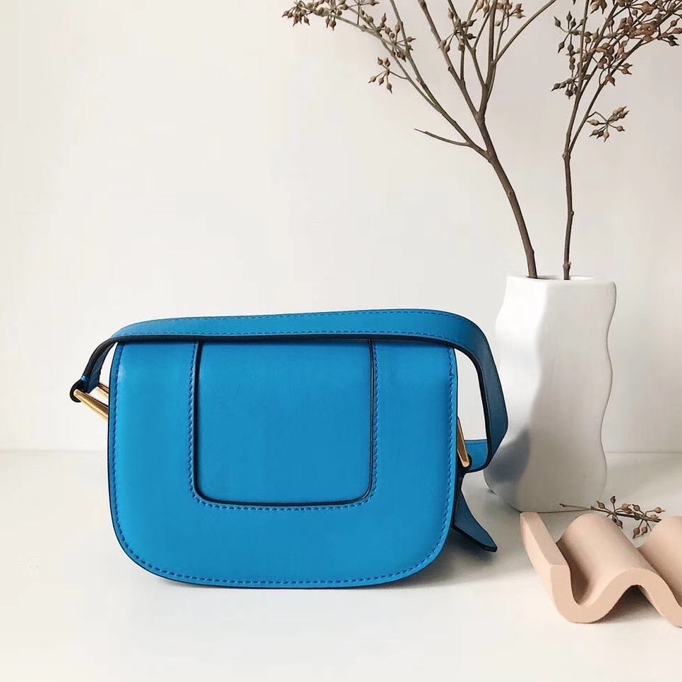 Valentino Small Supervee Crossbody Bag In Neon Blue Leather 946
