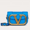 Valentino Small Supervee Crossbody Bag In Neon Blue Leather 946