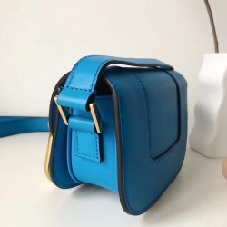 Valentino Small Supervee Crossbody Bag In Neon Blue Leather 946