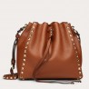 Valentino Small Rockstud Bucket Bag In Brown Calfskin 260