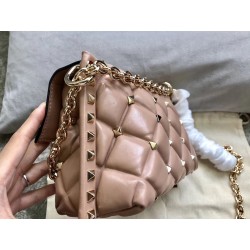 Valentino Small Candystud Crossbody Bag In Poudre Lambskin 050
