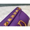 Valentino Stud Sign Shoulder Bag In Purple Nappa Leather 898