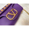 Valentino Stud Sign Shoulder Bag In Purple Nappa Leather 898