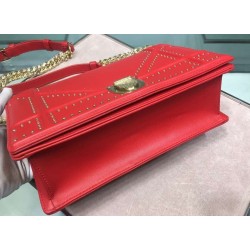 Dior Diorama Bag In Red Eyelets Lambskin 618