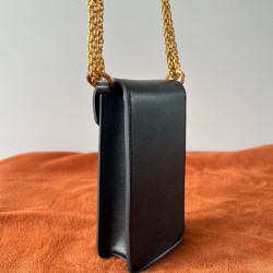 Valentino Loco Phone Case in Black Leather with Chain 953