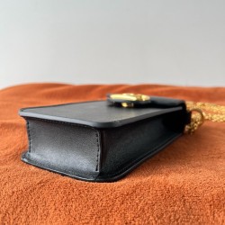 Valentino Loco Phone Case in Black Leather with Chain 953