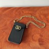 Valentino Loco Phone Case in Black Leather with Chain 953