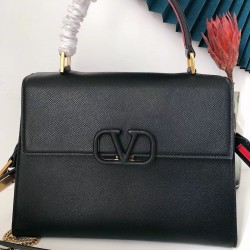 Valentino Vsling Handbag In Black Grainy Calfskin 019