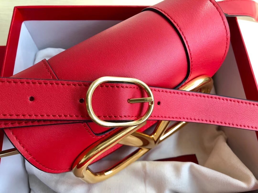Valentino Small Supervee Crossbody Bag In Red Leather 087