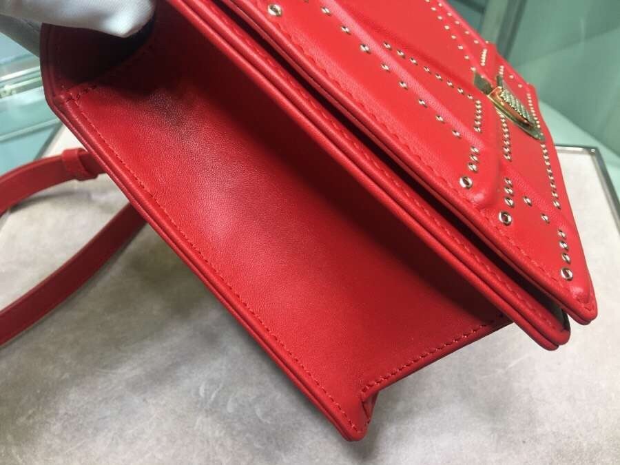 Dior Diorama Bag In Red Eyelets Lambskin 618