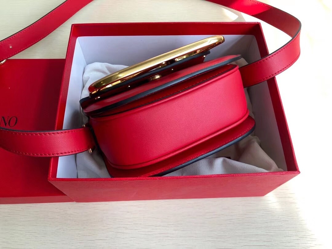 Valentino Small Supervee Crossbody Bag In Red Leather 087