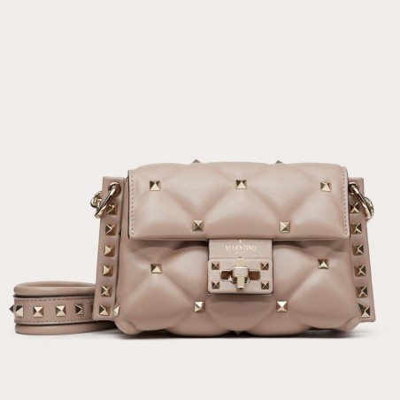 Valentino Mini Candystud Crossbody Bag In Poudre Lambskin 107